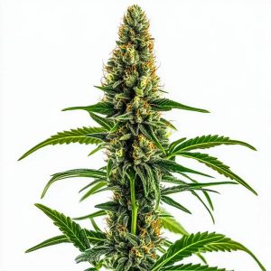 Cogollo de Mamba Negra CBD con tricomas visibles y en floración avanzada.