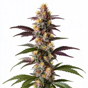 Cogollos de Mendocino Purple Kush Fast Version con abundantes tricomas.