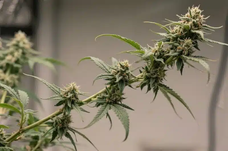 La Chemdog #4 destaca por su floración rápida y cogollos densos. Su aroma cítrico y terroso la convierte en una genética potente y muy resinosa.