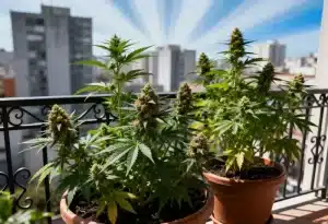 Cultivar marihuana compacta en balcones con gran exposición solar.