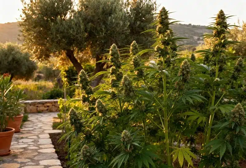 La Maui Waui crece alta y aromática en exterior. Esta sativa hawaiana destaca por su resistencia al calor y su sabor tropical afrutado.