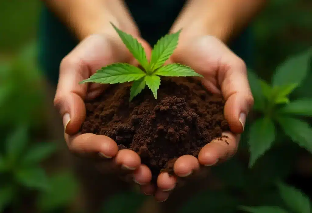 Aplicar posos de café en plantas de cannabis mejora la fertilidad del suelo, estimula la flora microbiana y aporta nutrientes esenciales al cultivo.