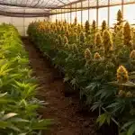 Acapulco Gold Auto: cultivo dorado en invernadero soleado.