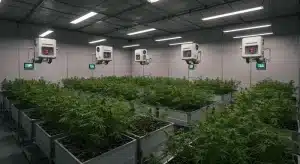 Sistemas automatizados e inteligencia artificial en el cultivo de cannabis.
