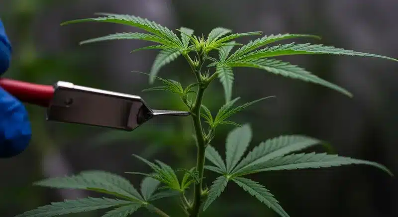 Poda y entrenamiento en plantas de semillas con aroma o terpenos de fresa.