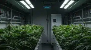 Mejor caja de cultivo inteligente para cannabis con control LED.