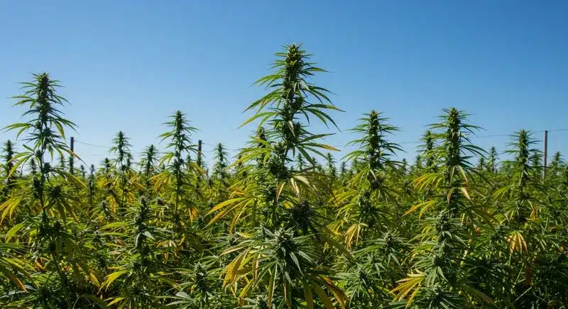 Orange Sherbet: Cultivo exterior con floración avanzada.