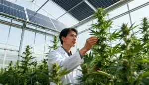 Prácticas de cultivo orgánico en el cannabis con energía solar.