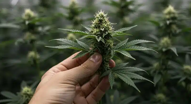Purple Gelato: Cogollo maduro listo para la cosecha.