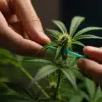 OG Kush x Mazar en cuidado manual durante la prefloración.