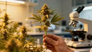 Análisis de calidad en flores de cannabis ecológico.