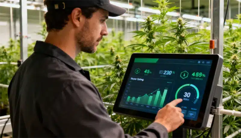 Innovación en la industria del cannabis con control digital.