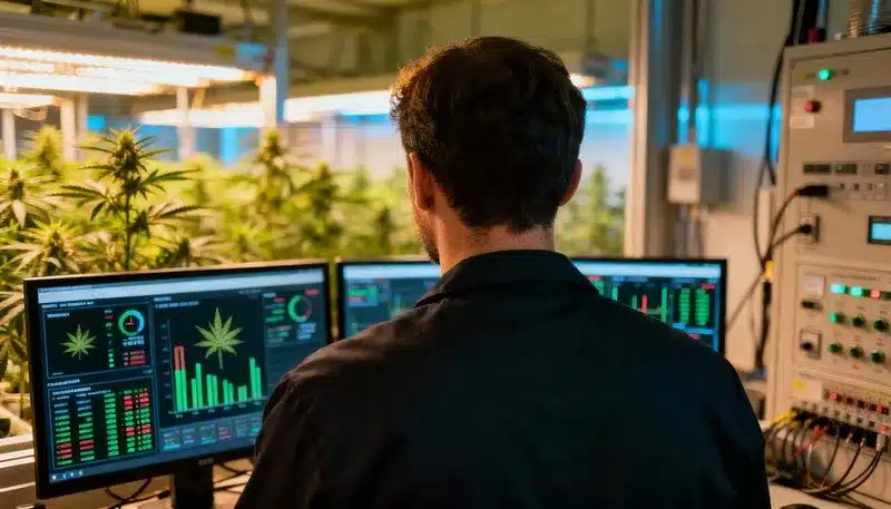 Sistemas de cultivo de cannabis con IA y monitoreo avanzado.