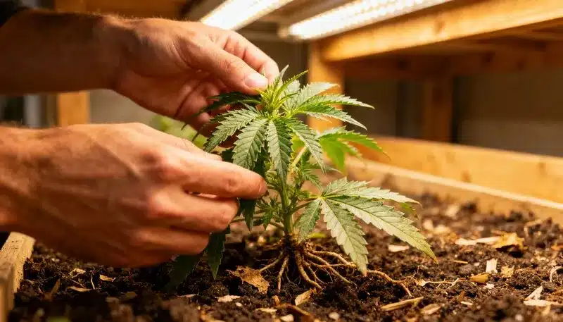 Northern Lights x Cinderella 99 en crecimiento interior temprano.