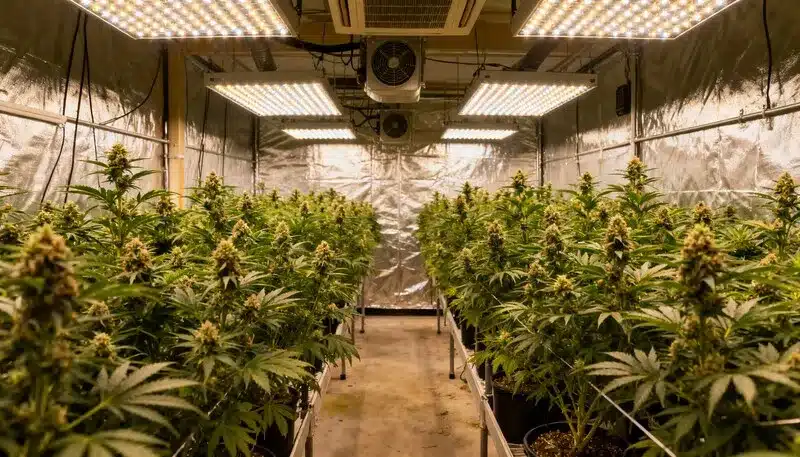 Pink Gorilla en cultivo interior con luces LED de alta potencia.
