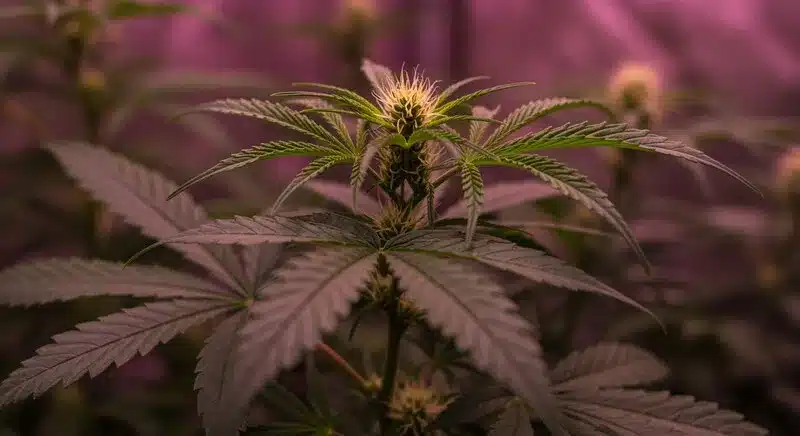 Pink Rozay x Strawberry Banana Auto en floración interior.