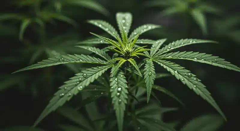 Riego con sensores en el cannabis para plantas jóvenes.