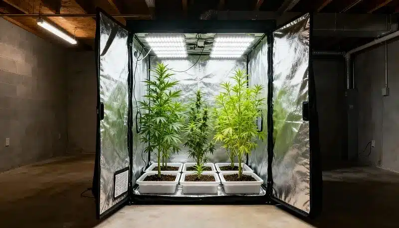 Mejor caja de cultivo de cannabis con luz LED de alto rendimiento.