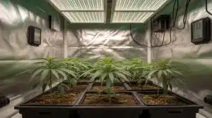 Mohan Ram en cultivo interior durante la fase vegetativa.