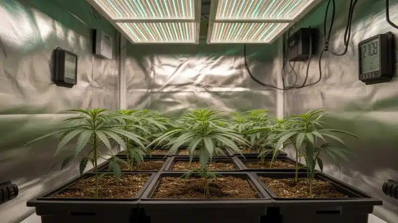 Mohan Ram en cultivo interior durante la fase vegetativa.