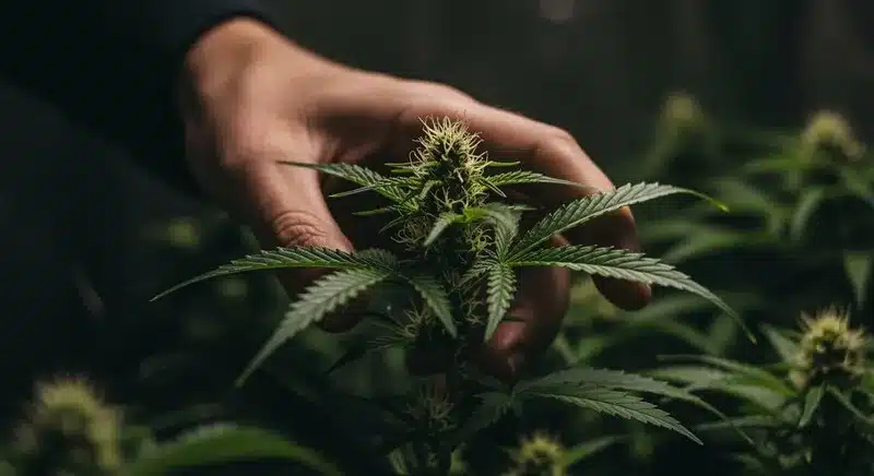 Purple Punch F1: desarrollo temprano del cogollo en cultivo interior.