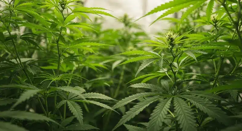 Purple Punch en crecimiento vegetativo en interior.