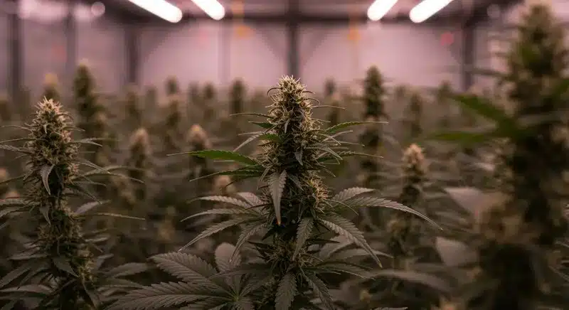 Santa Muerte FBV en cultivo interior avanzado.