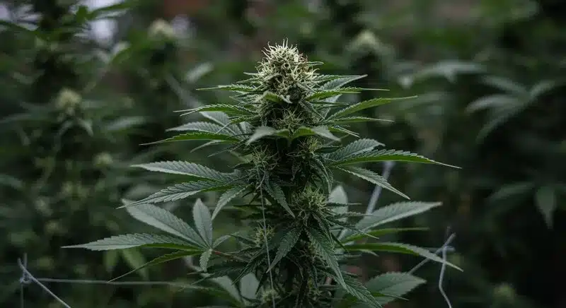 Planta de cannabis Bubba Gift en floración.