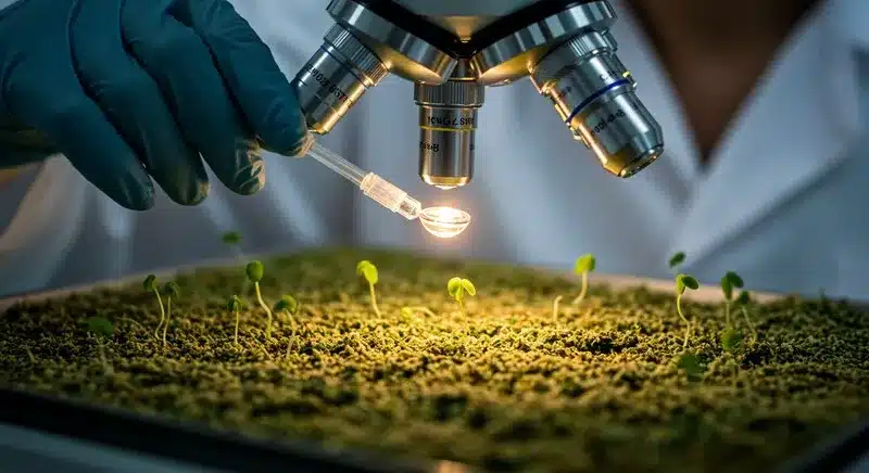 Técnica de laboratorio aplicada a plántulas en un entorno estéril, el clonaje de cannabis por cultivo in vitro, desde la asepsia hasta el inicio del enraizamiento y la regeneración.