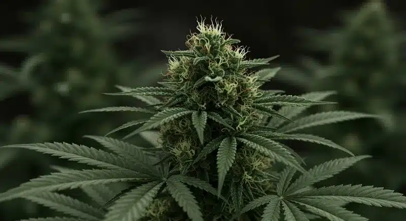 Flor de cannabis Cheesecake Auto en plena floración.