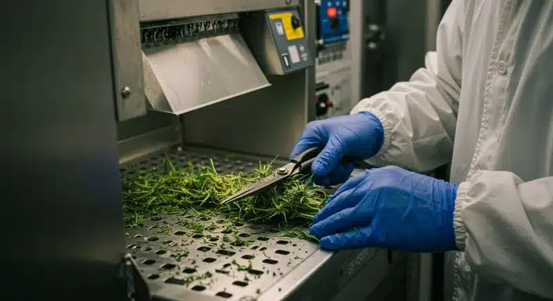 Selección de explantes de cannabis para cultivo in vitro exitoso.