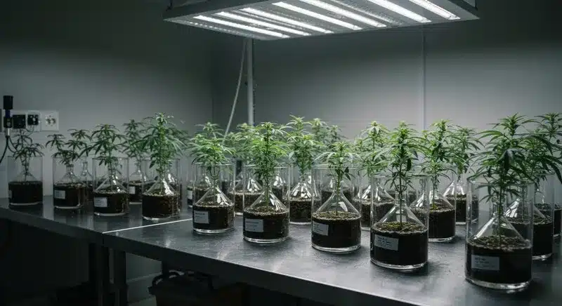 Cultivo in vitro vs métodos tradicionales de clonación de cannabis.