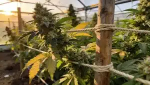 Afghan Hawaiian x Laos x Jamaican en cultivo en invernadero.