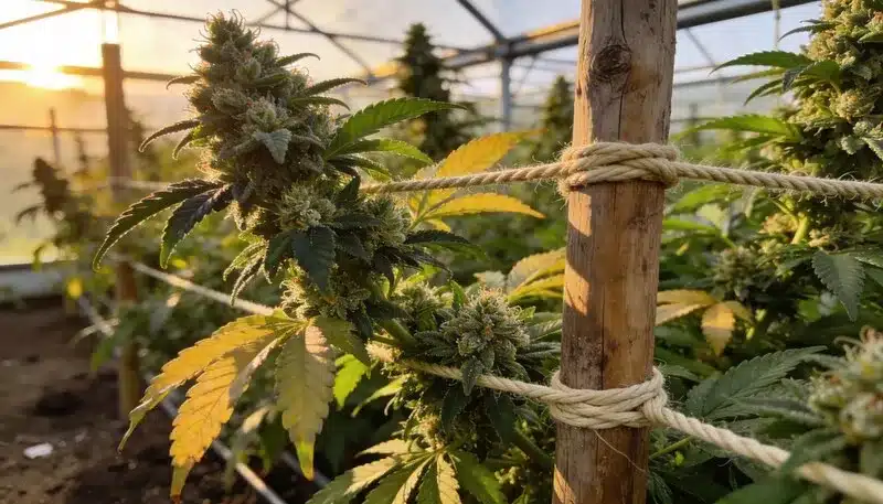 Afghan Hawaiian x Laos x Jamaican en cultivo en invernadero.