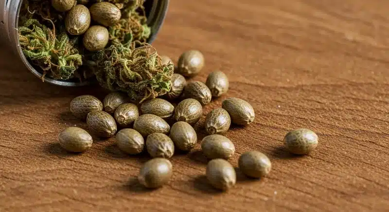 Semillas CBD Black Diesel (1:1) y cogollos.