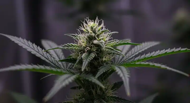Qué causa la clorosis foliar en el cannabis durante la floración.