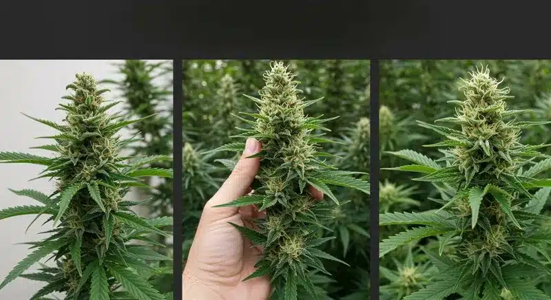 Cogollos de CBD Black Domina (1:1) en comparación.