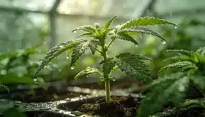 Cultivo in vitro de meristemos de cannabis en fase inicial.