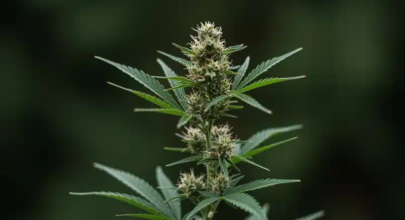 AK 47 Regular en floración con cola central.