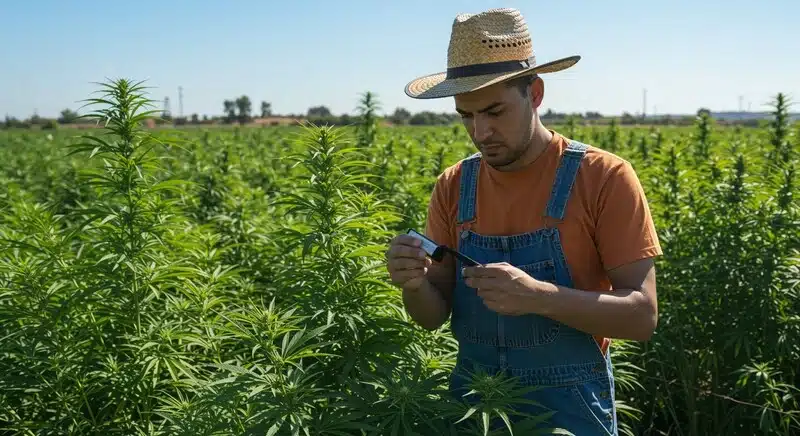Errores de uso con un refractómetro de cannabis: medición incorrecta de planta exterior.