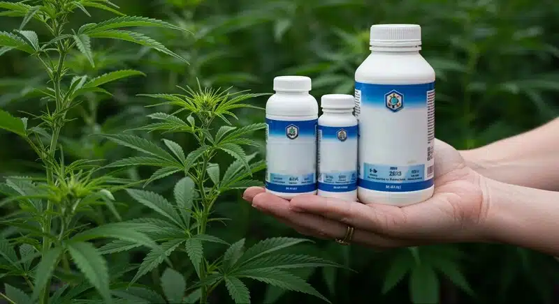 Nutrientes en cultivo de cannabis para evitar problemas en las hojas.