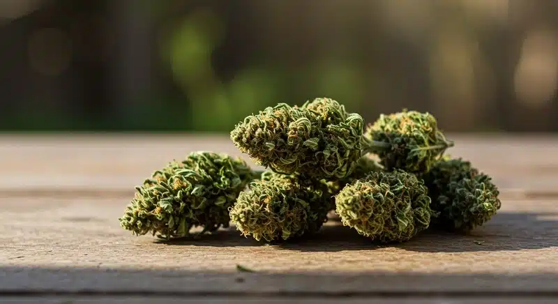 Cogollos de cannabis de alta calidad con alto Brix y gran densidad de resina.