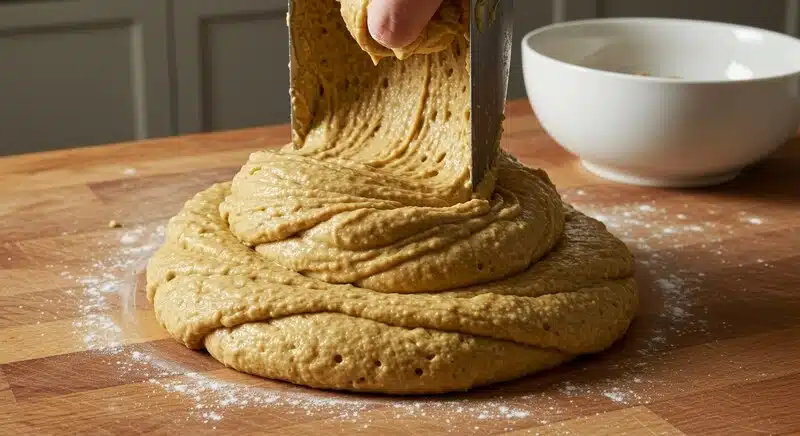 Mezcla densa para elaborar barras energéticas de cannabis, combinando ingredientes nutritivos y semillas. Este tipo de preparación permite crear snacks funcionales con buena textura y alto valor energético.