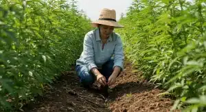 Refractómetro para cannabis: medición de azúcares en cultivo de exterior.