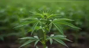 Critic Boom planta de cannabis en fase vegetativa hojas verdes sanas.