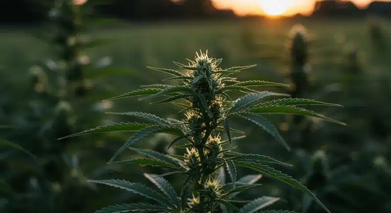 Cada cuánto medir Brix: Planta de cannabis en floración exterior