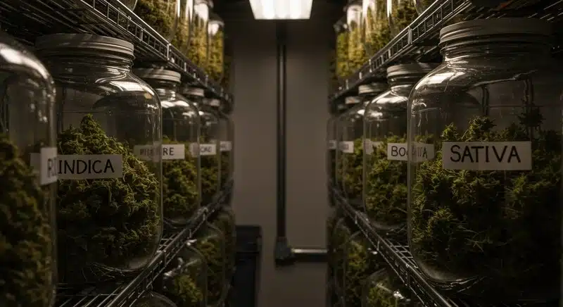 Almacenamiento de cannabis y pérdida de potencia del THC.