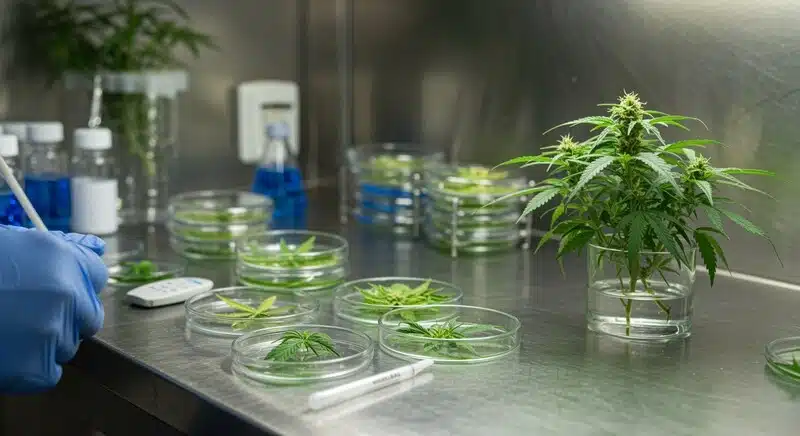 Análisis de marcadores genéticos en cannabis comercial.