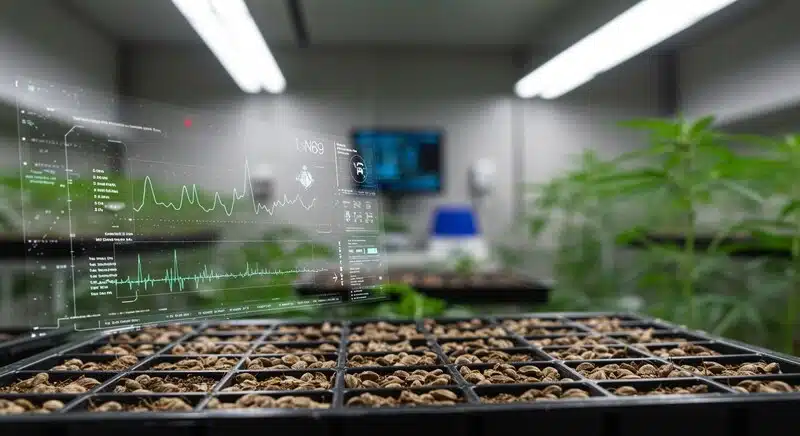 Análisis genético de semillas certificadas de cannabis.