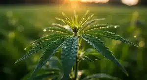 Planta de cannabis analizada con marcadores moleculares en cultivo.